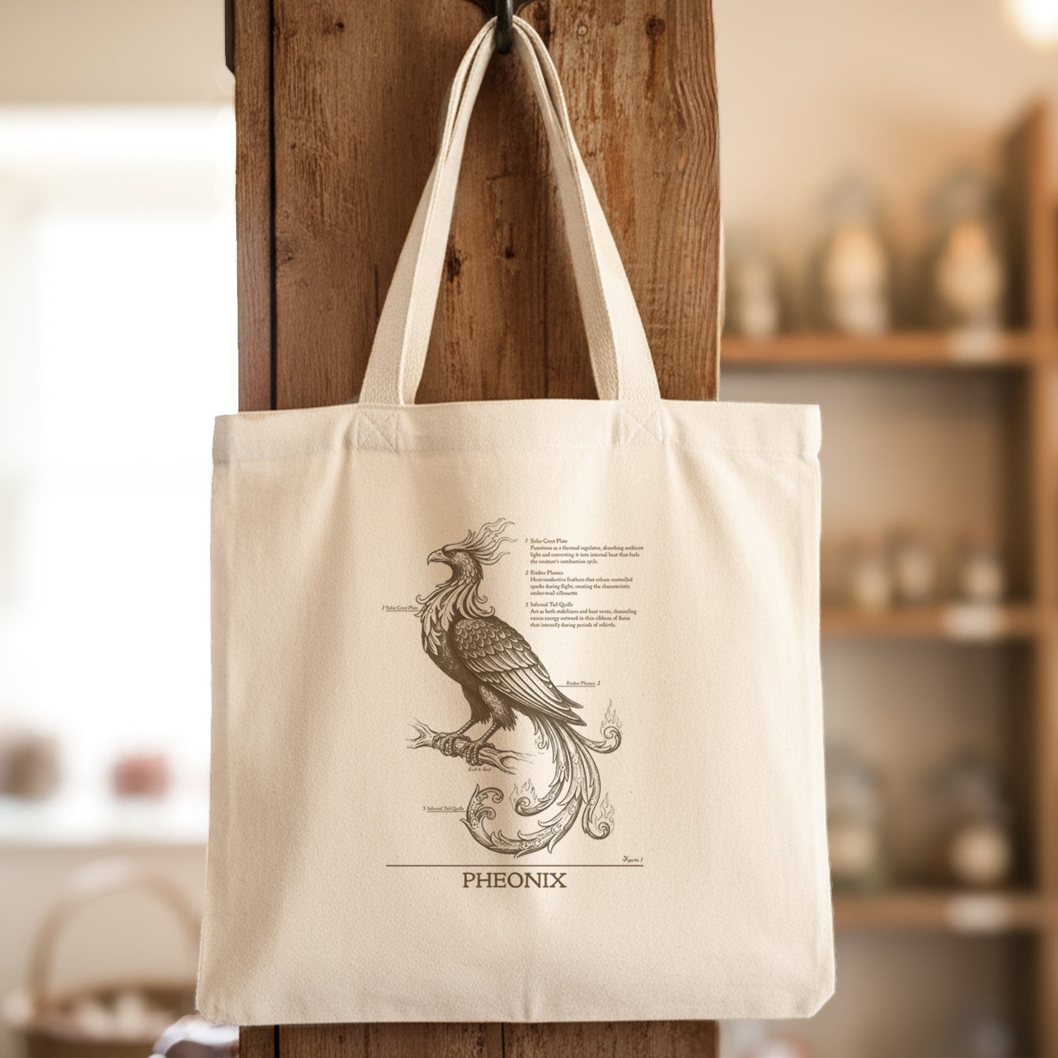 Pheonix - Scientific Illustration - Canvas Tote Bag