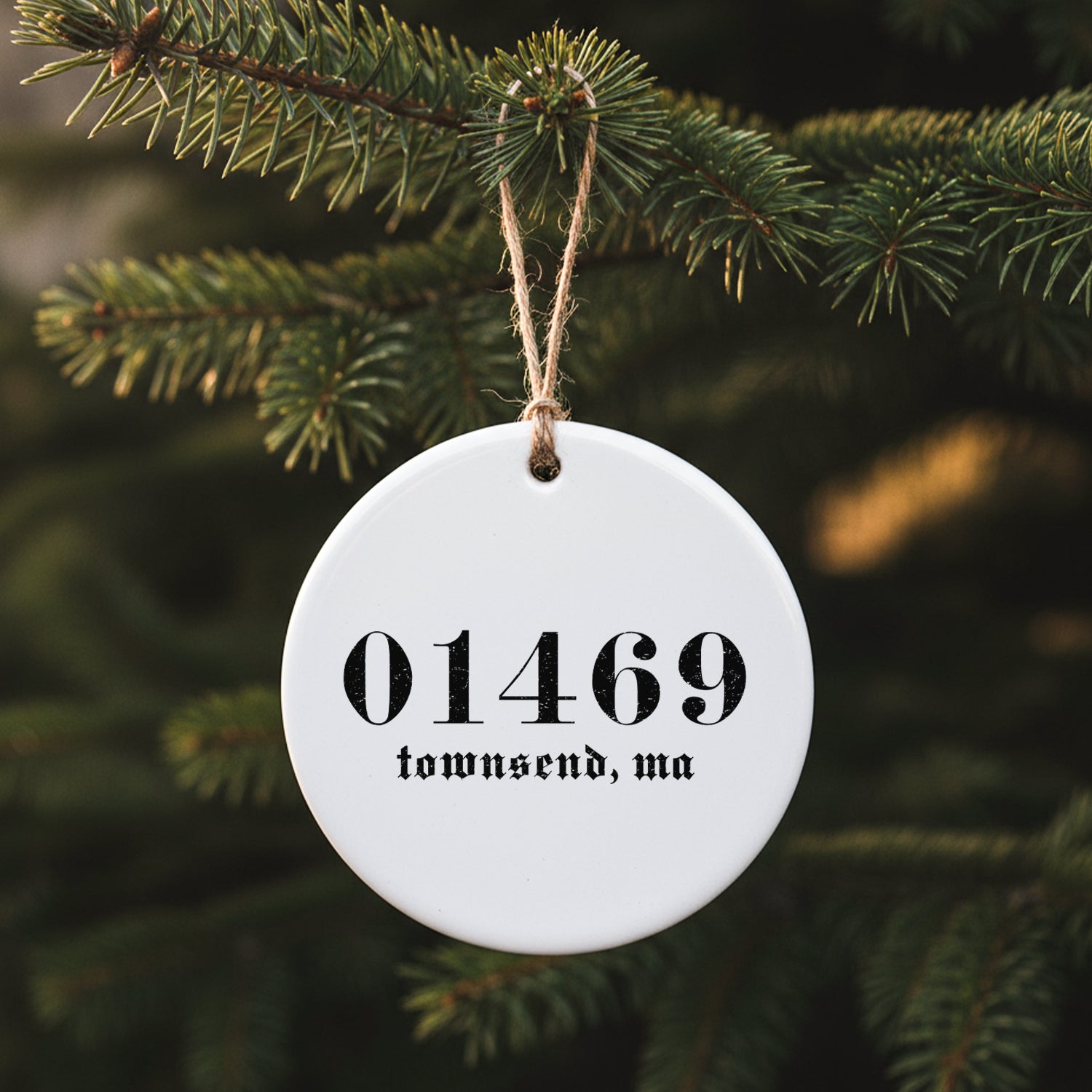Vintage Blackletter Zipcode - Custom Ornament