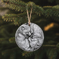 Snuggling Foxes Pencil Illustration - Ornament