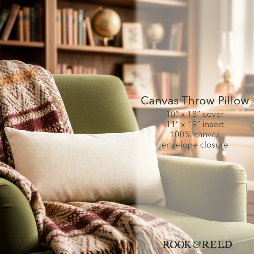 Fantasy Dragon Pencil Illustration - Rectangular Canvas Pillow