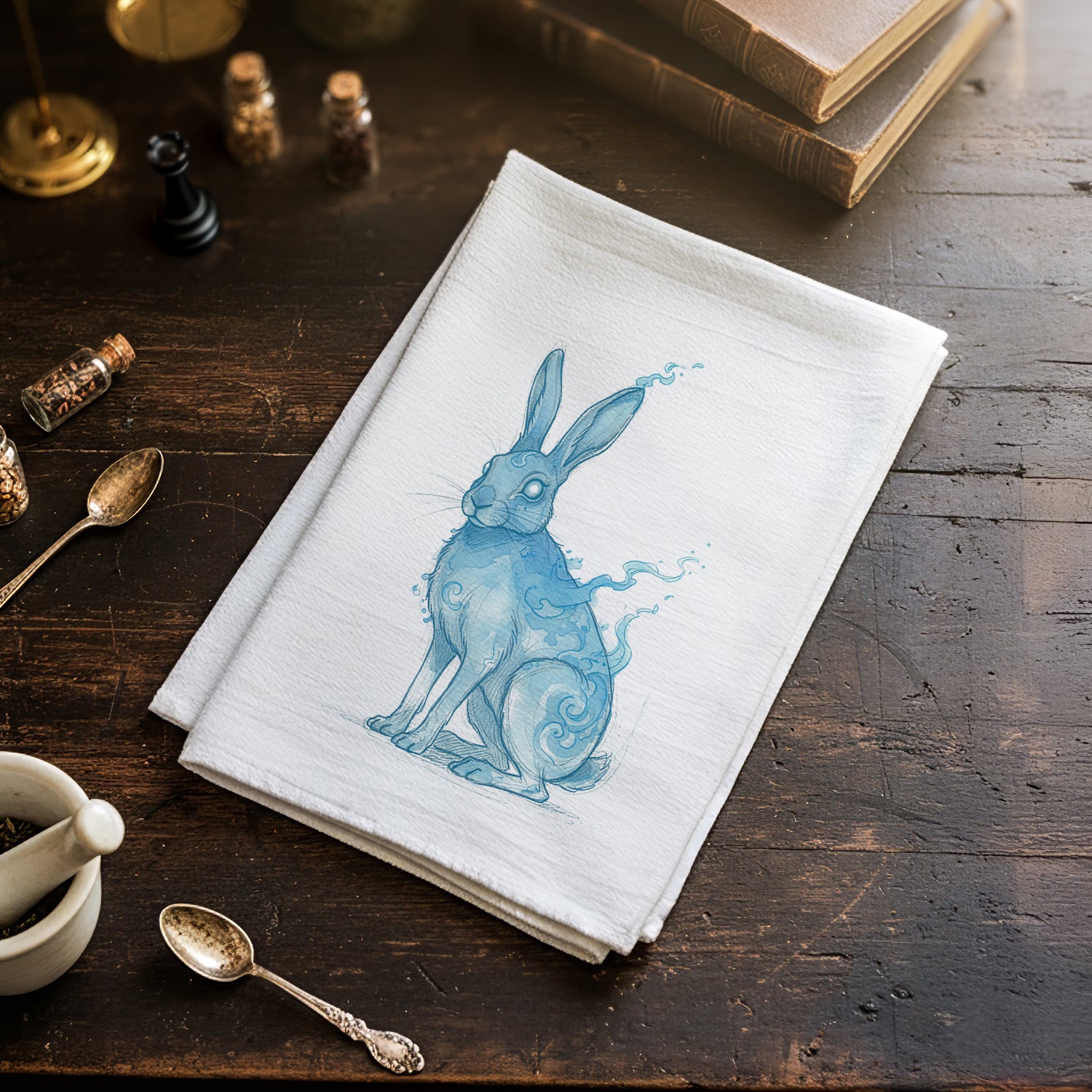 Magic Rabbit Illustration - Cotton Tea Towel