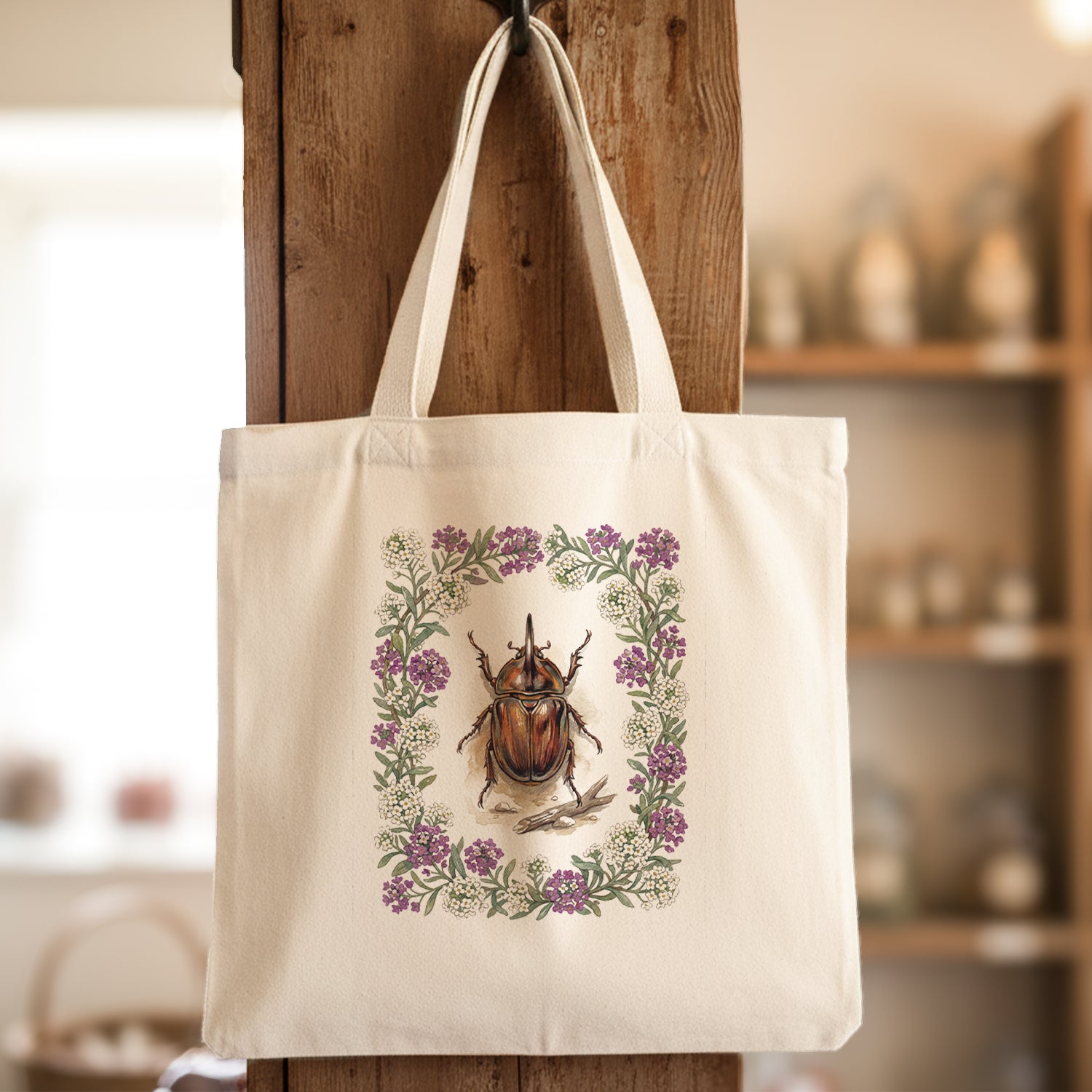 Beetle & Alyssum - Canvas Tote Bag